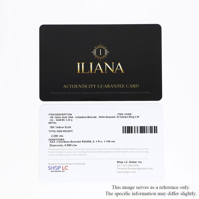 Iliana 18K Yellow Gold AAA Boyaca Colombian Emerald and G-H SI Diamond Cocktail Ring (Size 6.0) 5.34 Grams 2.25 ctw