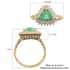 Iliana 18K Yellow Gold AAA Boyaca Colombian Emerald and G-H SI Diamond) Halo Ring (Size 7.0) 1.50 ctw image number 3