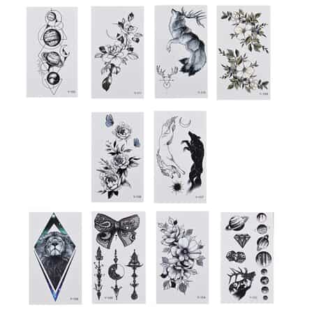 42 Sheets Multi Color Butterfly and Floral Pattern 3D Temporary Tattoos Stickers (10 Large Stickers) and (32 Small Stickers) image number 2