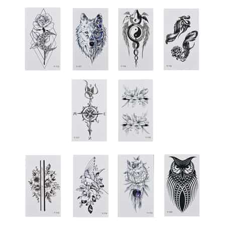 42 Sheets Multi Color Butterfly and Floral Pattern 3D Temporary Tattoos Stickers (10 Large Stickers) and (32 Small Stickers) image number 3