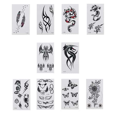 42 Sheets Multi Color Butterfly and Floral Pattern 3D Temporary Tattoos Stickers (10 Large Stickers) and (32 Small Stickers) image number 4