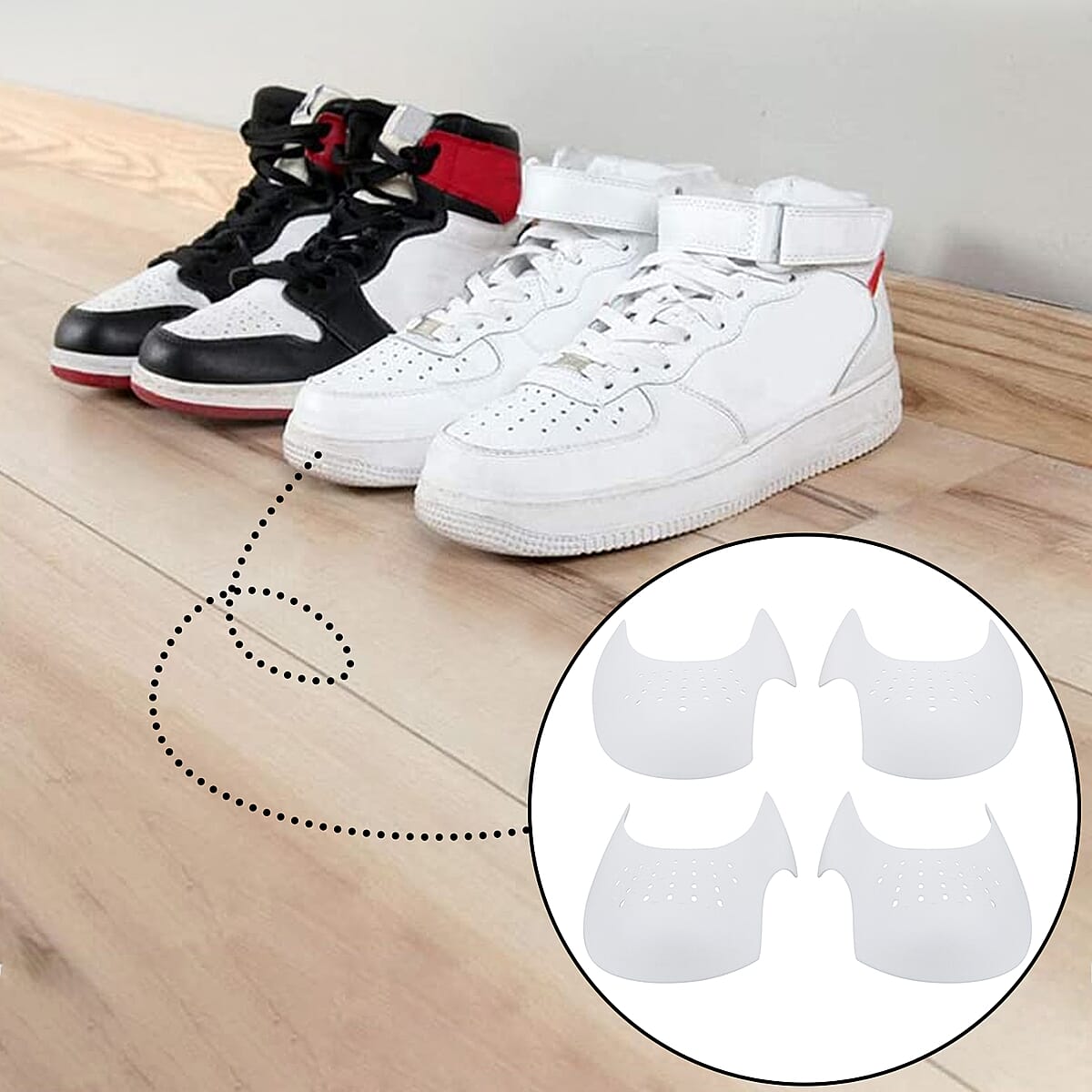 Set of 4 White Pairs Shoe Crease Protectors - Size S/L image number 1