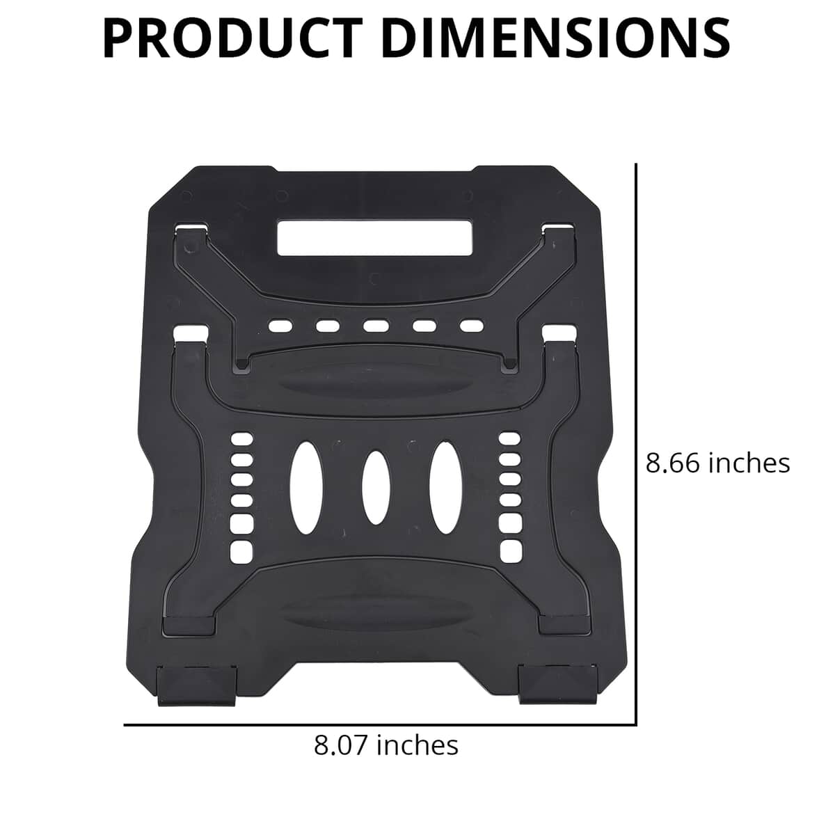 Black Adjusted Notebook Computer Folding Stand Base (8.07"x8.86") (6 Kinds of Heights Adjustmen) image number 3