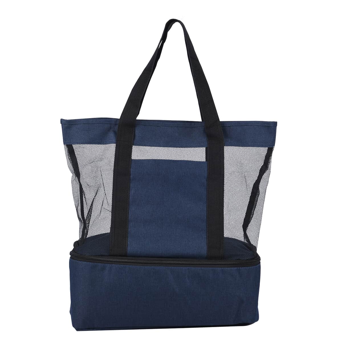 Navy Terylene 2 Tier Shopping Bag with Double Handles image number 0