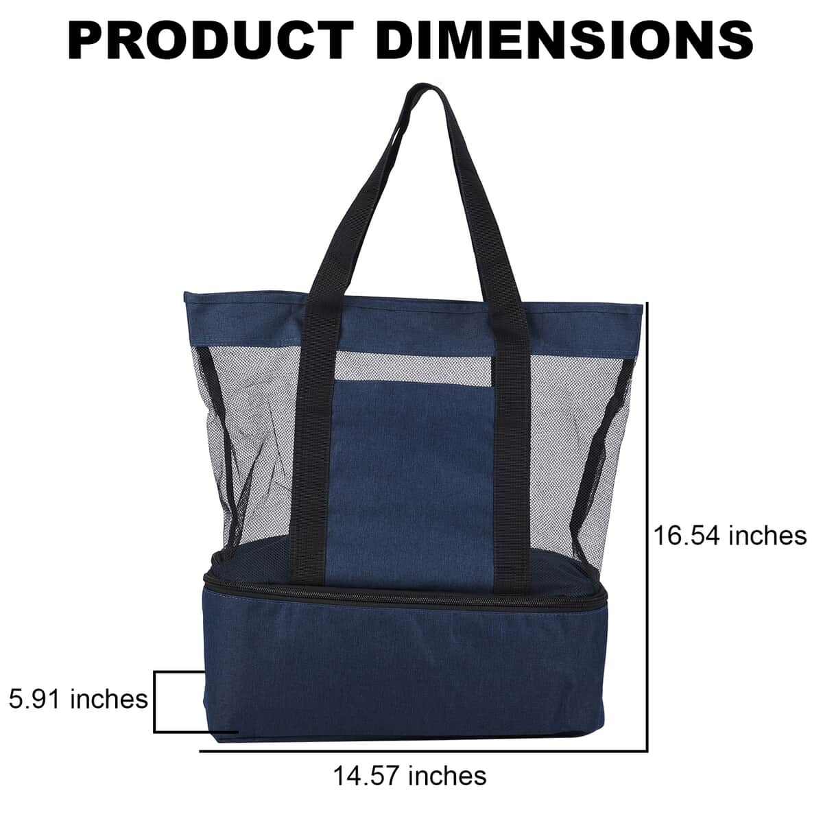Navy Terylene 2 Tier Shopping Bag with Double Handles image number 2