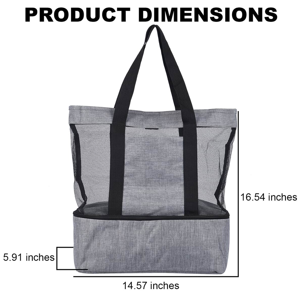 Gray Terylene 2 Tier Shopping Bag with Double Handles image number 2