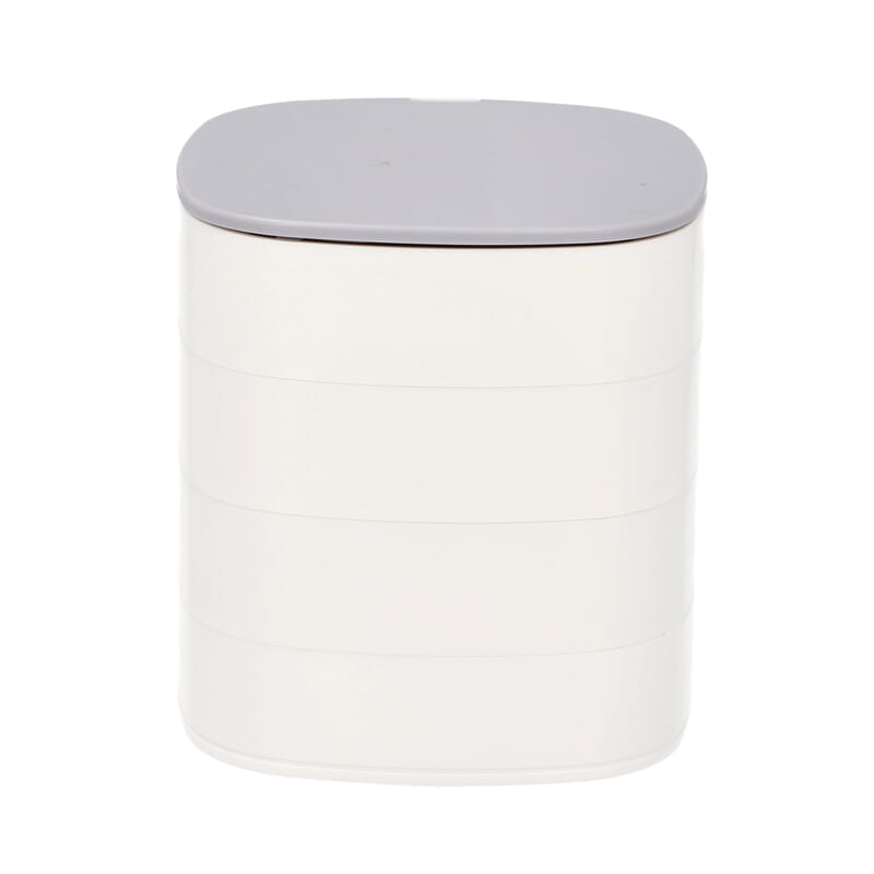 White 4 Layer Rotating Storage Organizer with Mirror