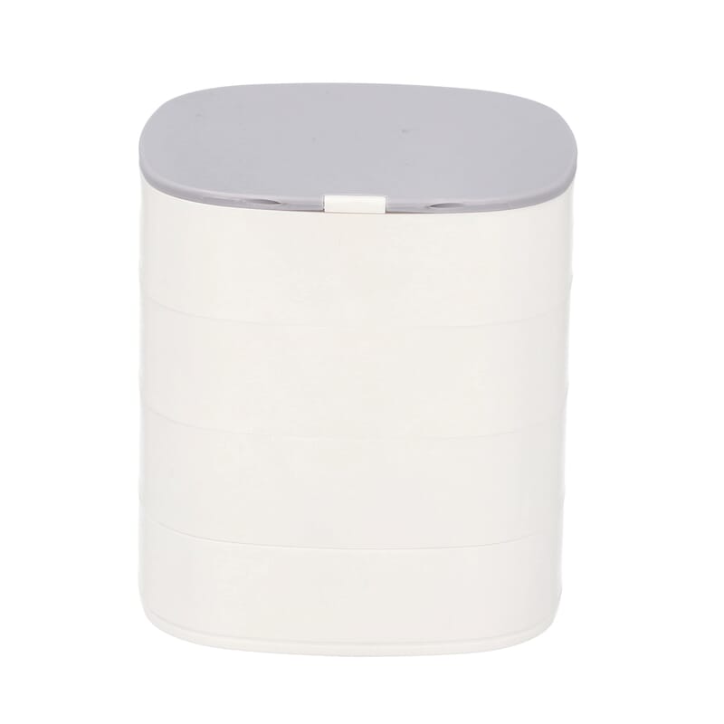 White 4 Layer Rotating Storage Organizer with Mirror
