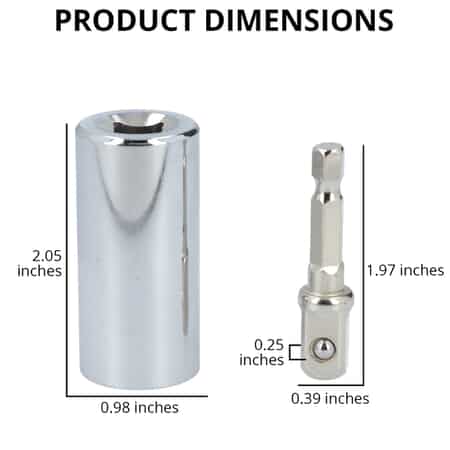 Set of Universal Socket and Drill Adapter in Stainless Steel - Silver Color image number 4