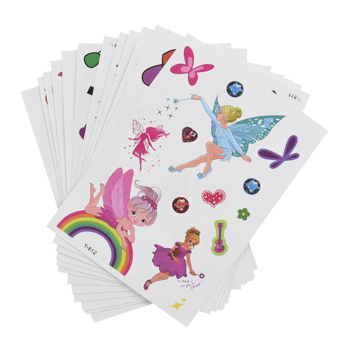 12 Sheets Multi Color Flying Angel Pattern 3D Temporary Tattoos Stickers image number 0