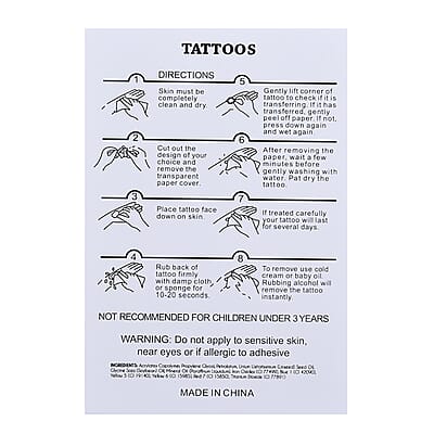 12 Sheets Multi Color Flying Angel Pattern 3D Temporary Tattoos Stickers