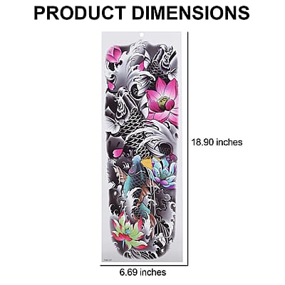 4 Sheets Floral and Dragon Pattern 3D Temporary Tattoo Stickers For Arms