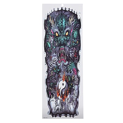 4 Sheets Floral and Dragon Pattern 3D Temporary Tattoo Stickers For Arms