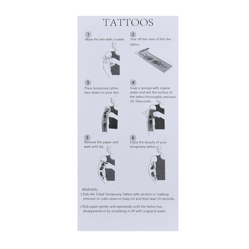4 Sheets Floral and Dragon Pattern 3D Temporary Tattoo Stickers For Arms