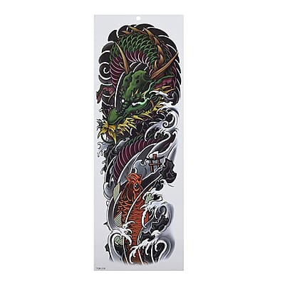 4 Sheets Floral and Dragon Pattern 3D Temporary Tattoo Stickers For Arms
