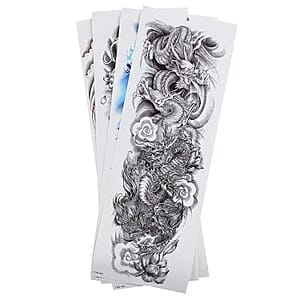 4 Sheets Ghost and Animal Pattern 3D Temporary Tattoo Stickers For Arms
