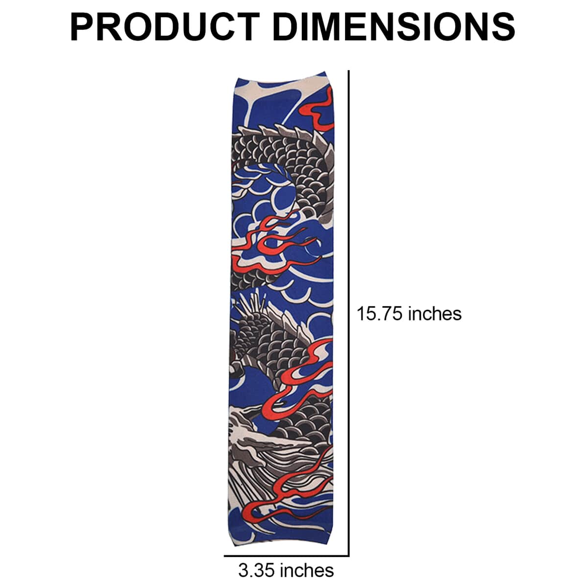 12 Pieces Set Dragon Pattern Temporary Tattoo Arm Sunscreen Sleeves (15.75"x3.35") image number 3