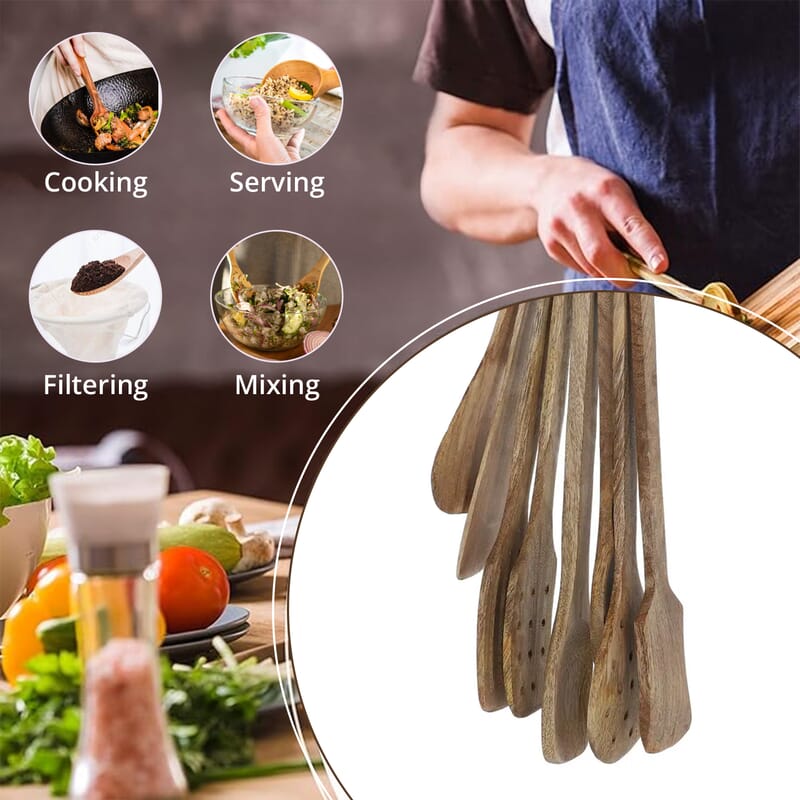 8pcs Bamboo Kitchen Utensil Set