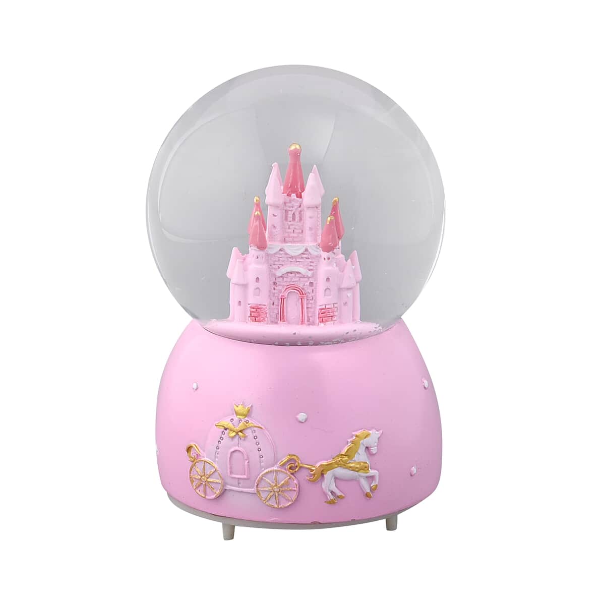 Pink Castle Music Water Globe with Color Changing LED Lights image number 0