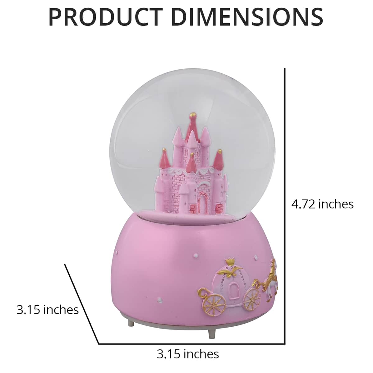 Pink Castle Music Water Globe with Color Changing LED Lights image number 3