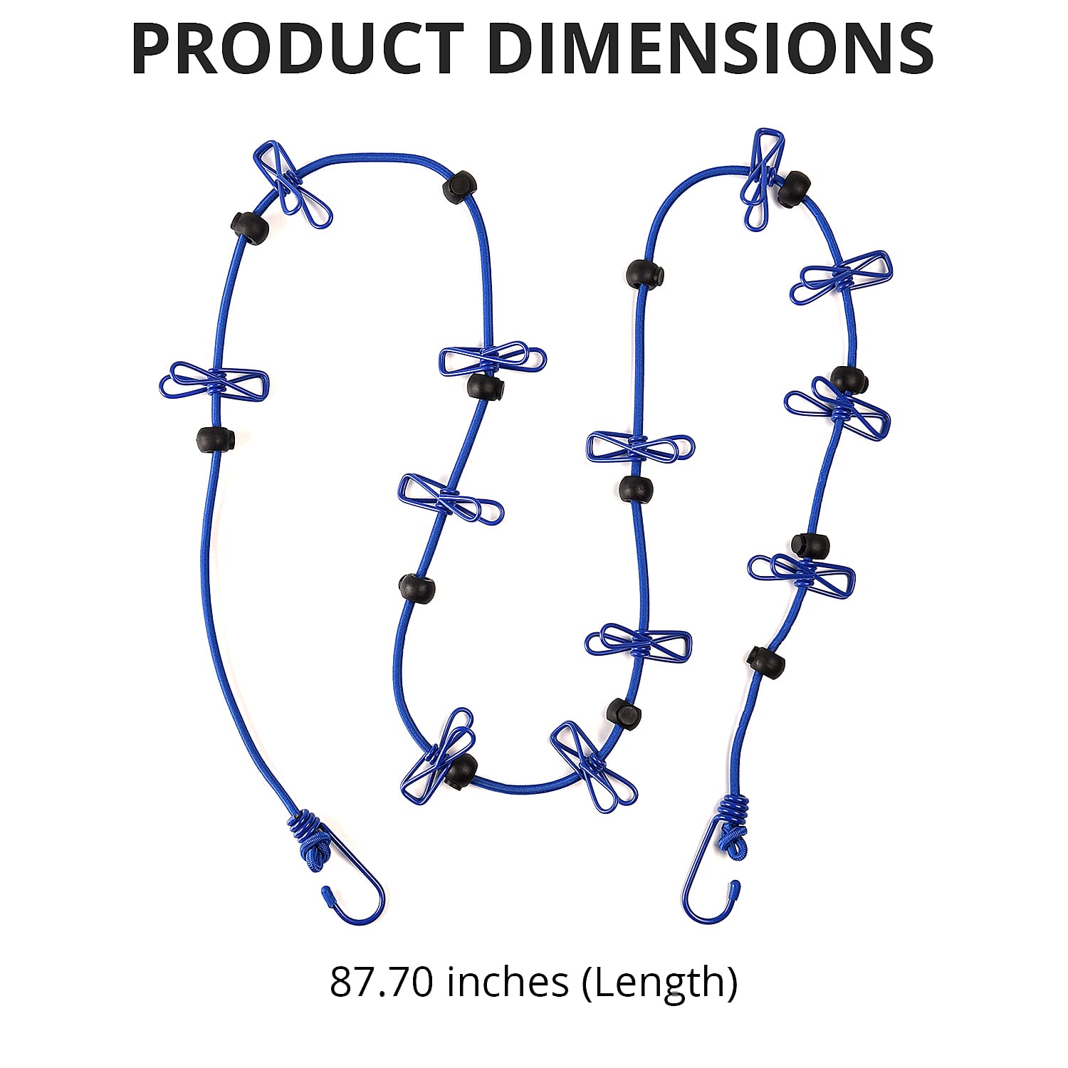 Blue 2 Pack Windproof 12-clip Clothesline