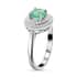 Rhapsody 950 Platinum AAAA Kagem Zambian Emerald and E-F VS Diamond Double Halo Ring (Size 9.0) 6.30 Grams 1.25 ctw image number 2