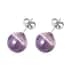 Bi-Color Amethyst Stud Earrings in Rhodium Over Sterling Silver 14.00 ctw image number 3
