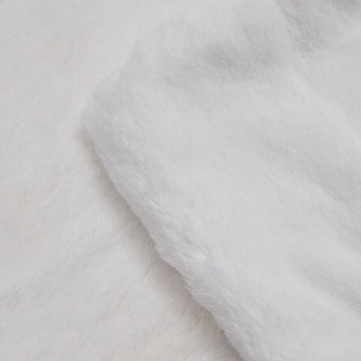 Homesmart Ivory Stock Solid Double Layers Rabbit Hair Throw image number 2