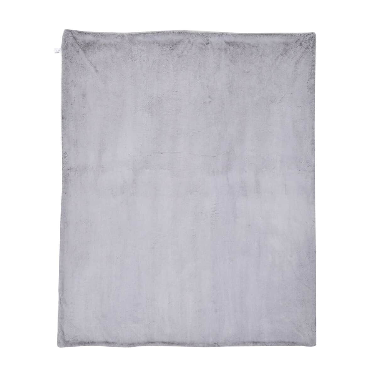 Homesmart Gray Stock Solid Double Layers Rabbit Hair Throw image number 1