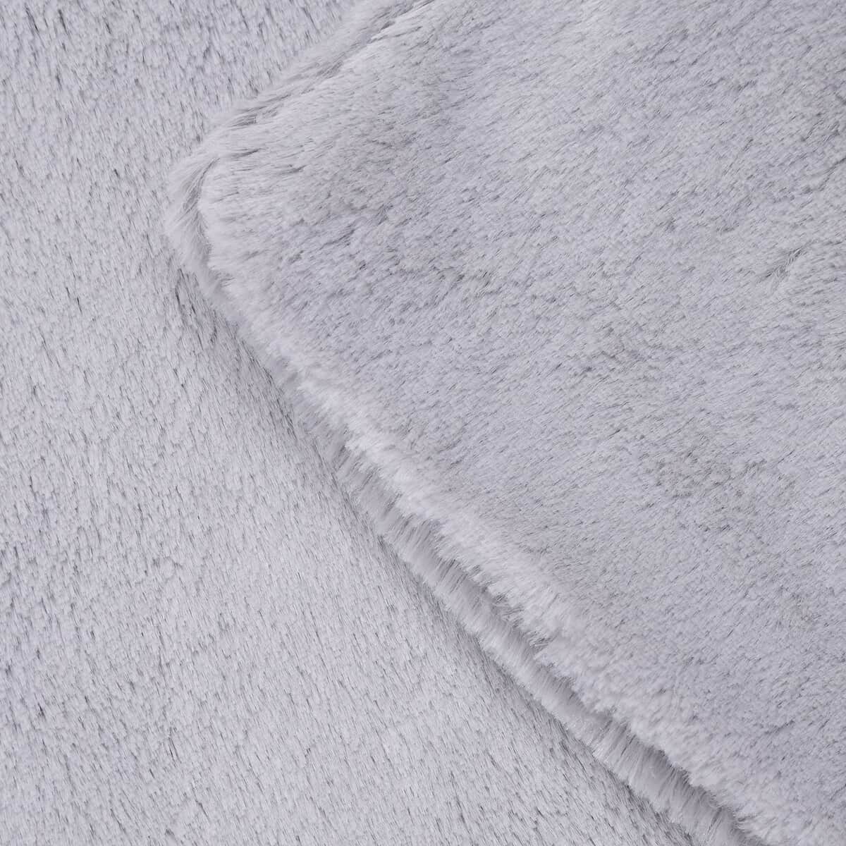 Homesmart Gray Stock Solid Double Layers Rabbit Hair Throw image number 2