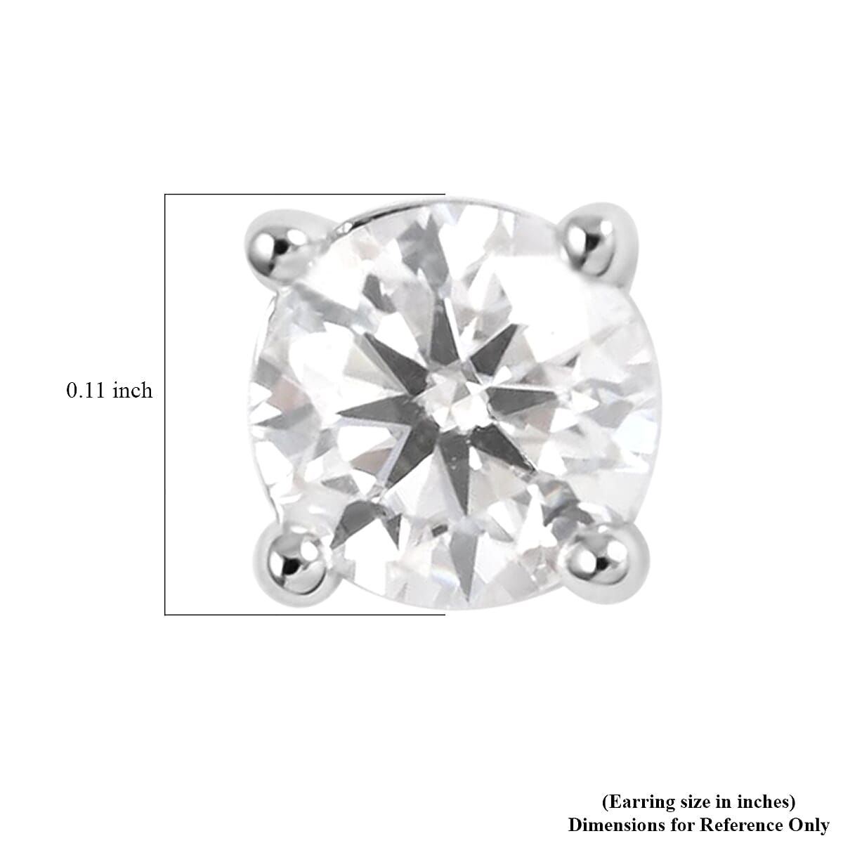 Moissanite VS EF Stud Earrings in Rhodium Over Sterling Silver 0.50 ctw image number 4