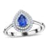 ILIANA 18K White Gold Extremly Rare AAA Royal Ceylon Sapphire, Diamond (G-H, SI) (0.26 cts) Ring (Size 6.0) (3.75 g) 1.30 ctw image number 0