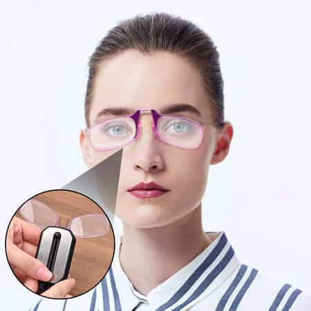 Purple 125 Degree Foldable Reading Glasses with Case image number 1