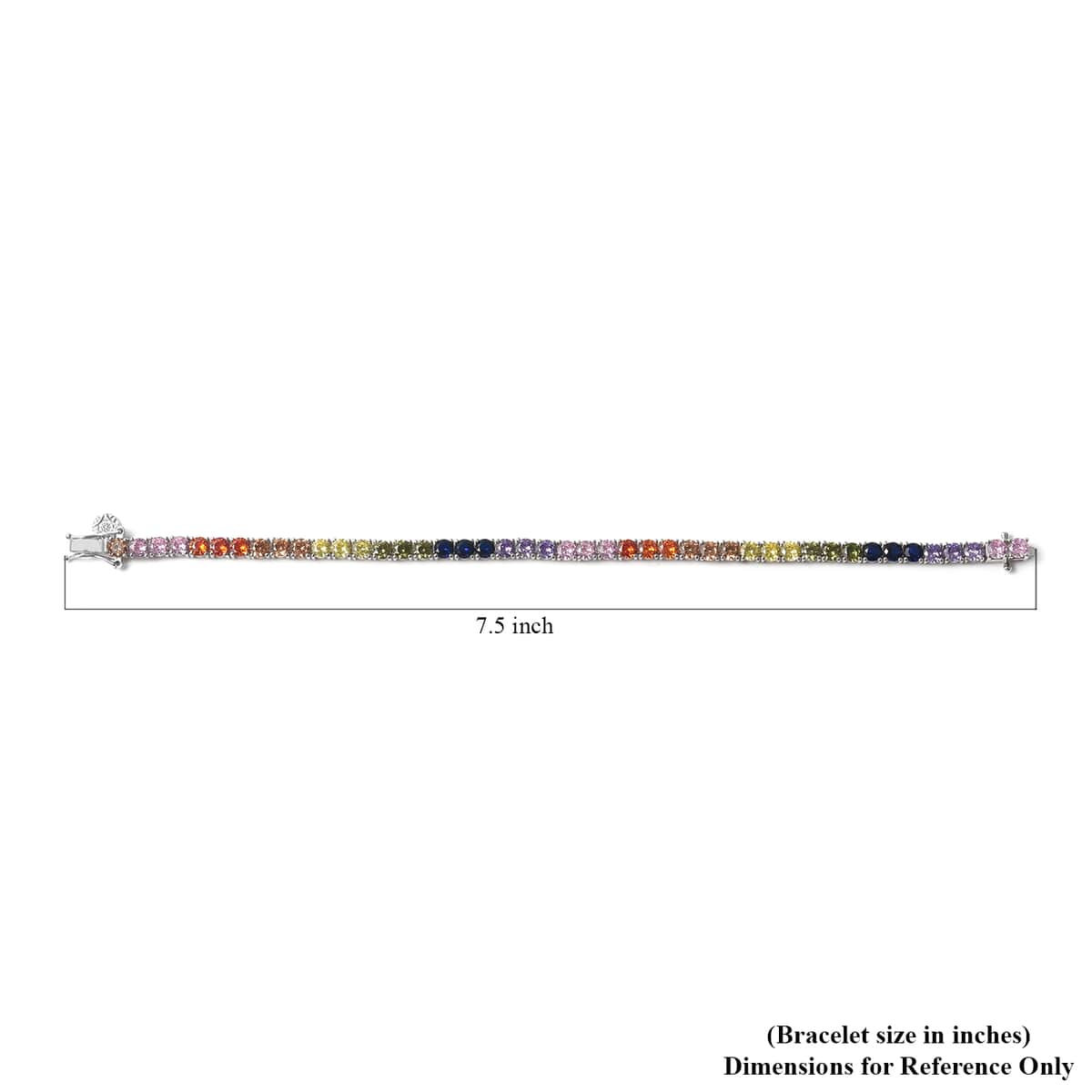LUSTRO STELLA Finest Multi Color CZ Tennis Bracelet in Sterling Silver (6.50 In) (9.60 g) 12.00 ctw image number 6