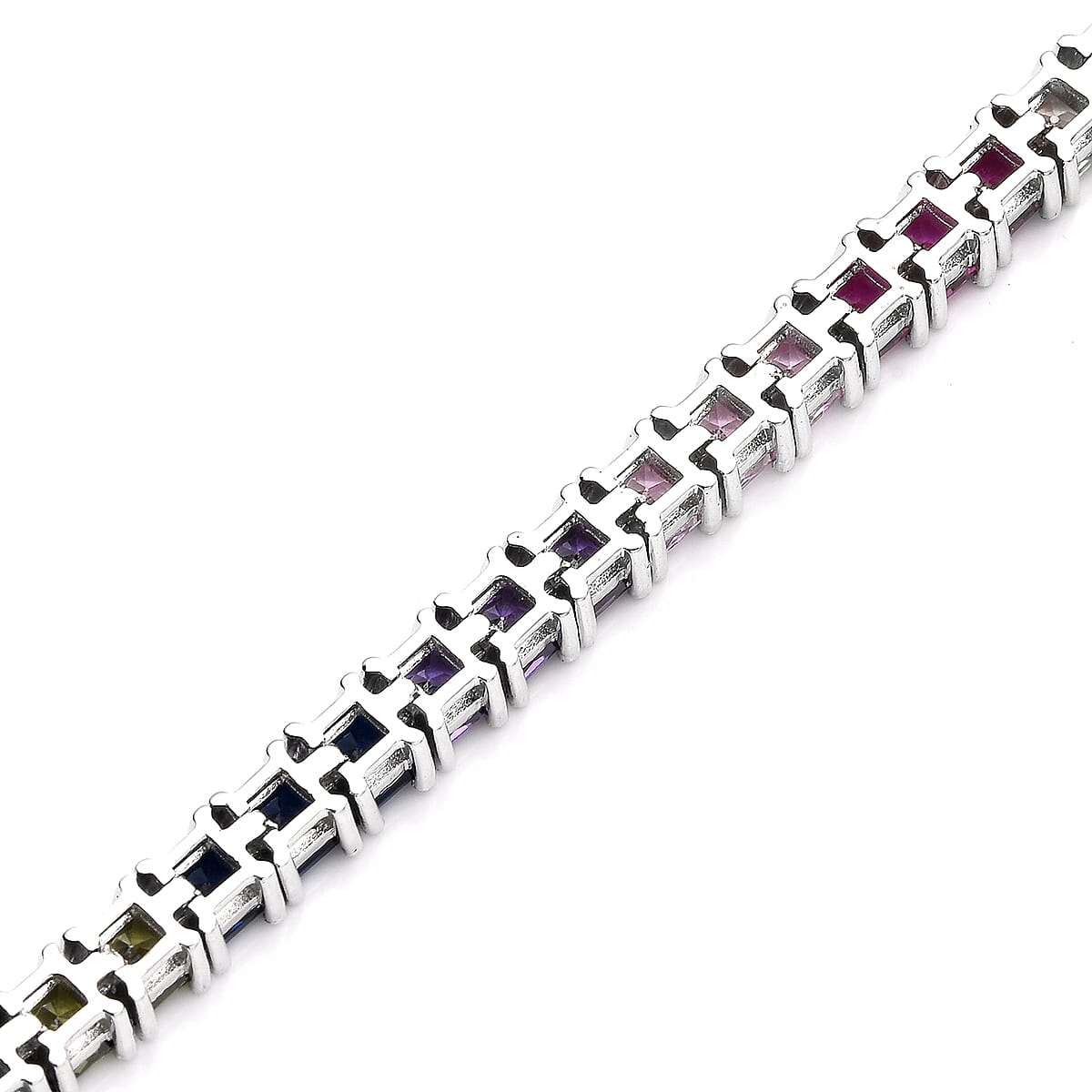 LUSTRO STELLA  Premium Multii Color Cubic Zirconia Tennis Bracelet in Sterling Silver (6.50 In) 11.20 Grams 21.00 image number 3