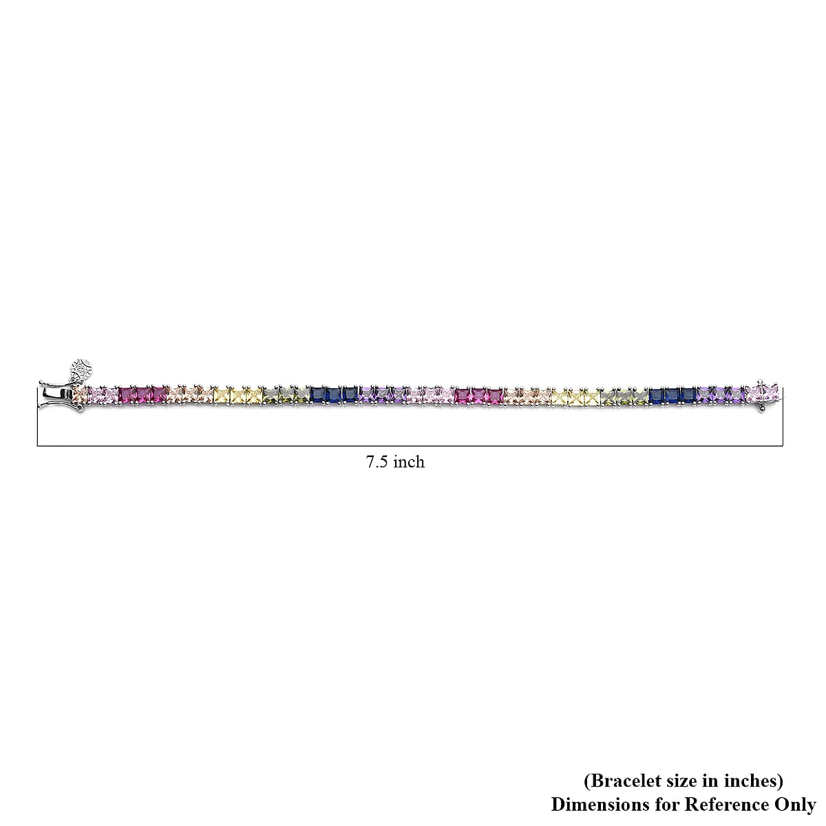 LUSTRO STELLA  Premium Multii Color Cubic Zirconia Tennis Bracelet in Sterling Silver (6.50 In) 11.20 Grams 21.00 image number 4
