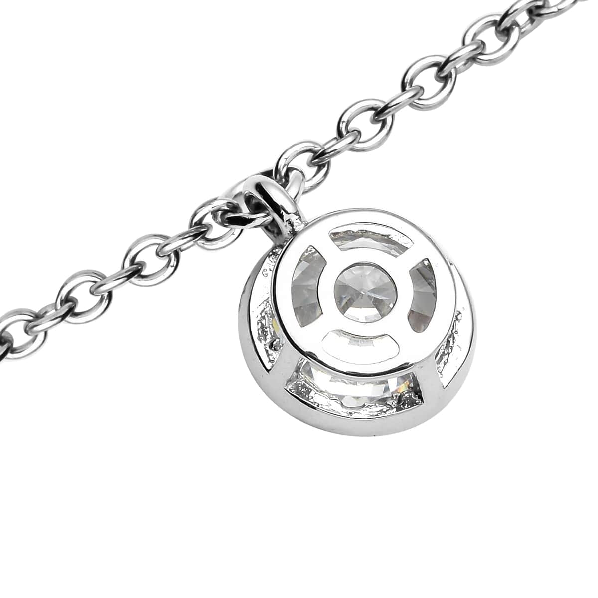 LUSTRO STELLA AAA Premium Cubic Zirconia Station Necklace (18 Inches) in Sterling Silver 3.25 ctw image number 4