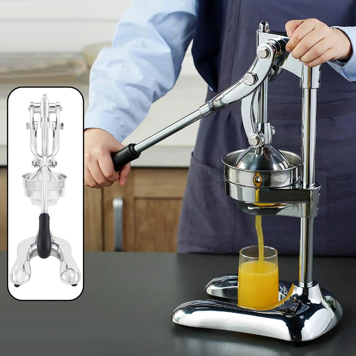 Homesmart Stainless Steel and Aluminum Hand Press Citrus Fruits and Vegetable Juicer image number 1