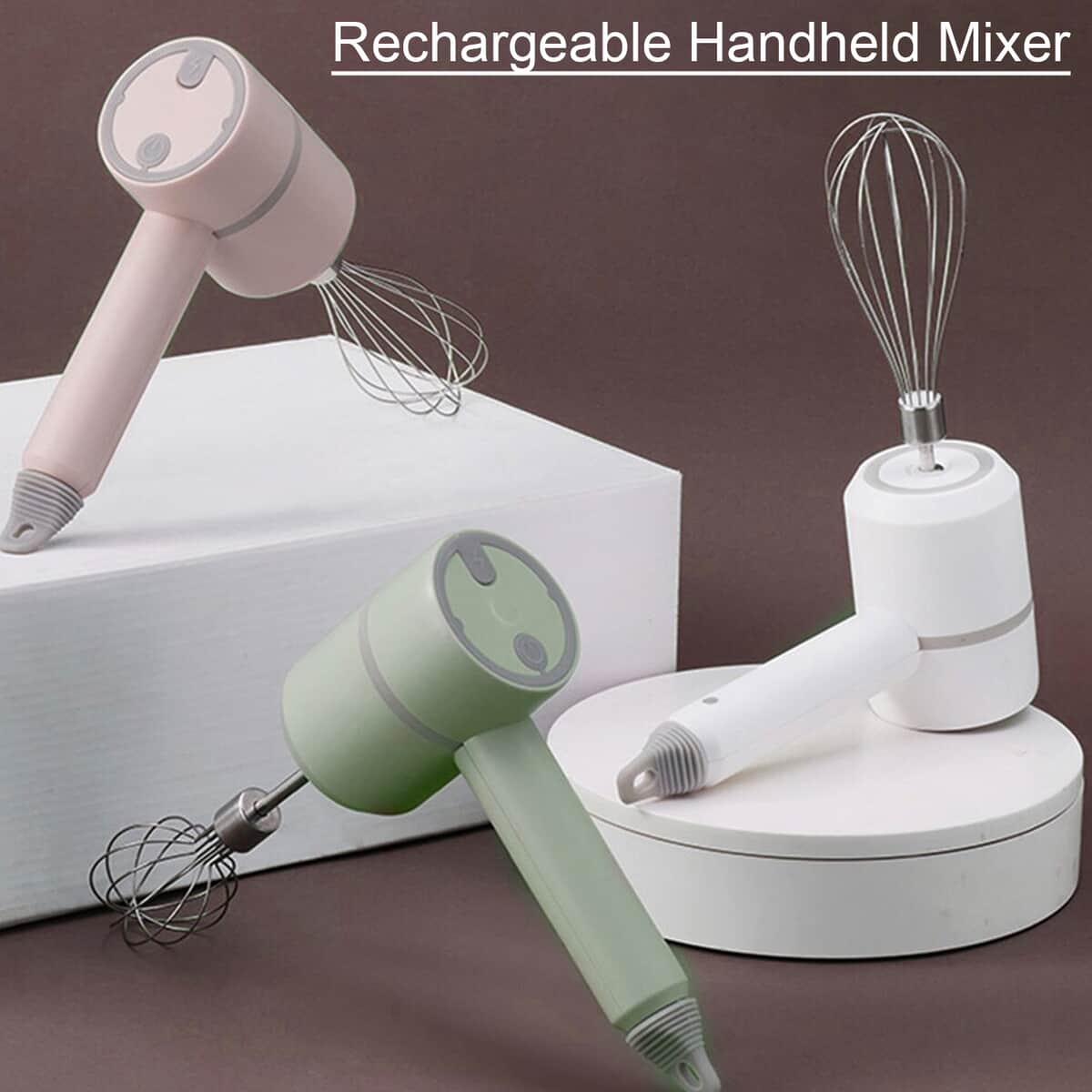 Homesmart Green Portable and Cordless USB Rechargeable Hand Mixer (1200 mAh) image number 1