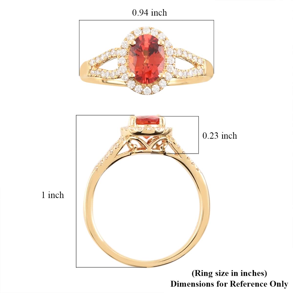 Certified & Appraised Iliana 18K Yellow Gold AAA Red Sapphire and G-H SI Diamond Halo Ring (Size 10.0) 1.30 ctw image number 4