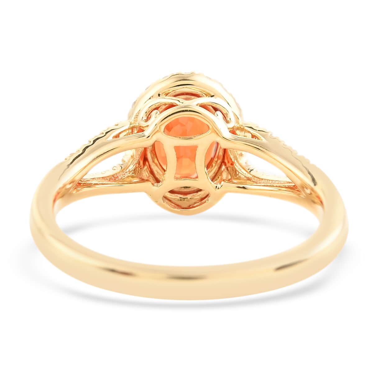 Iliana 18K Yellow Gold AAA Red Sapphire and G-H SI Diamond Halo Ring (Size 6.0) 1.30 ctw image number 3