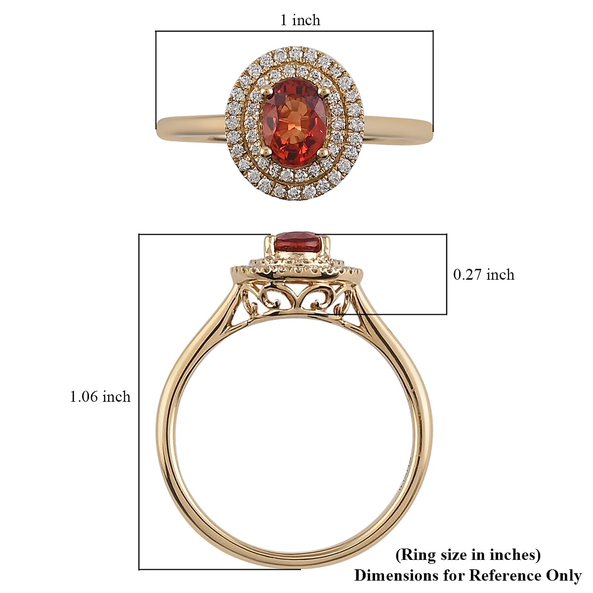 Iliana 18K Yellow Gold AAA Songea Sapphire and G-H SI Diamond Double Halo Ring (Size 10.0) 1.25 ctw