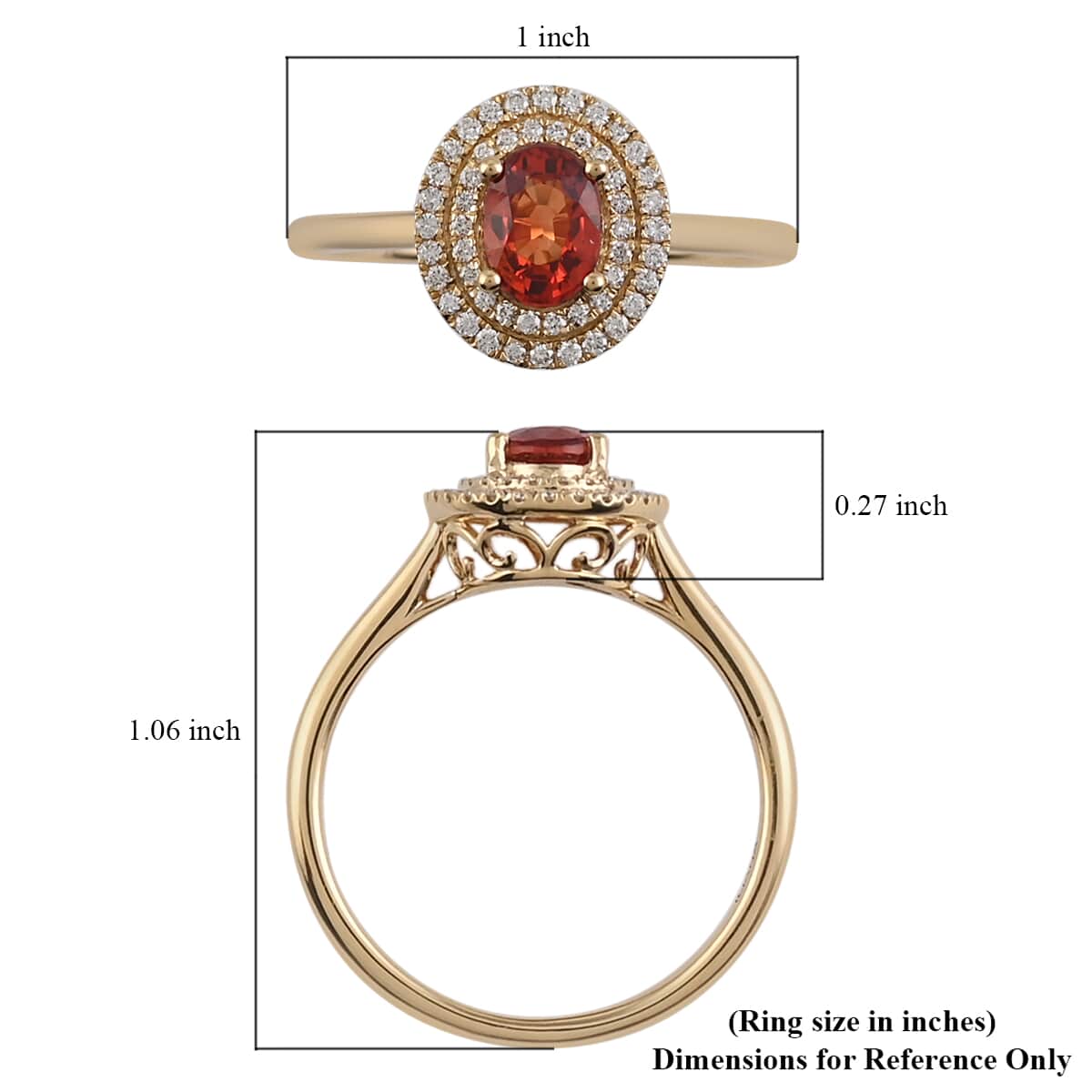 Iliana 18K Yellow Gold AAA Songea Sapphire and G-H SI Diamond Double Halo Ring (Size 8.0) 1.25 ctw image number 5