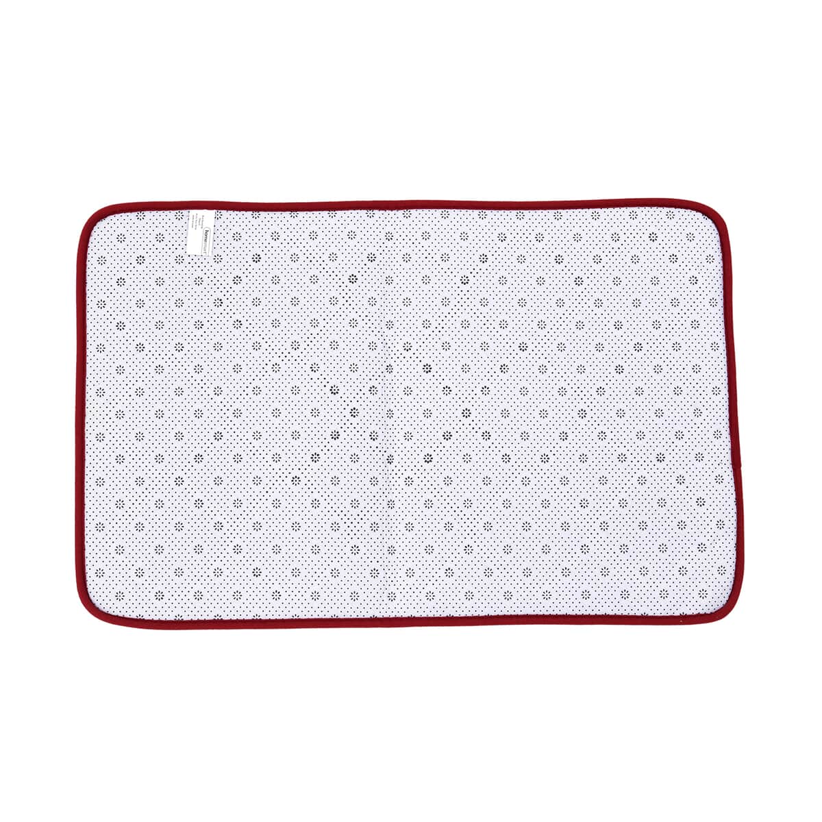 Red Embossed Flannel Rectangular Bathmat and Contour Toilet Mat image number 4