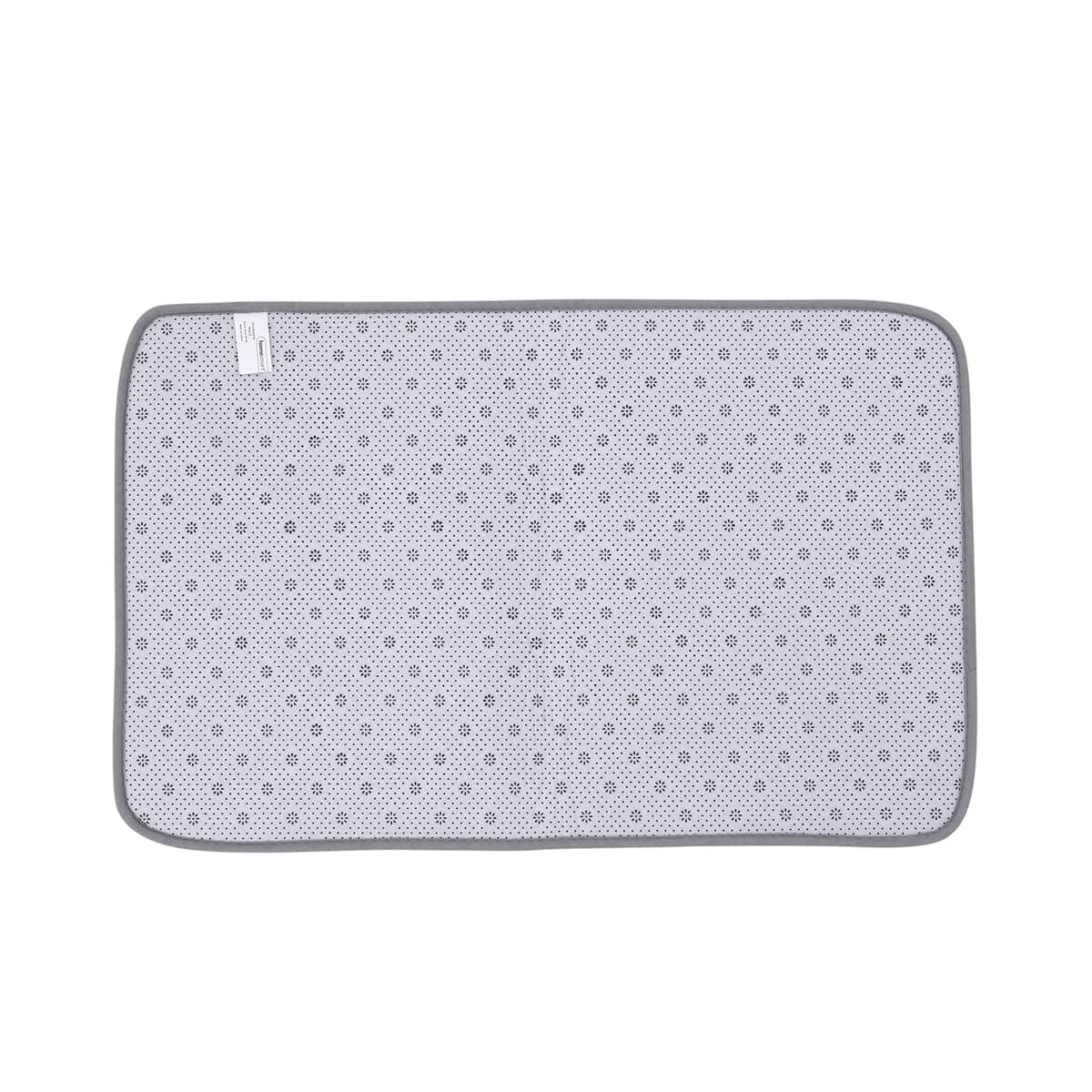 Gray Embossed Flannel Rectangular Bathmat and Contour Toilet Mat image number 4
