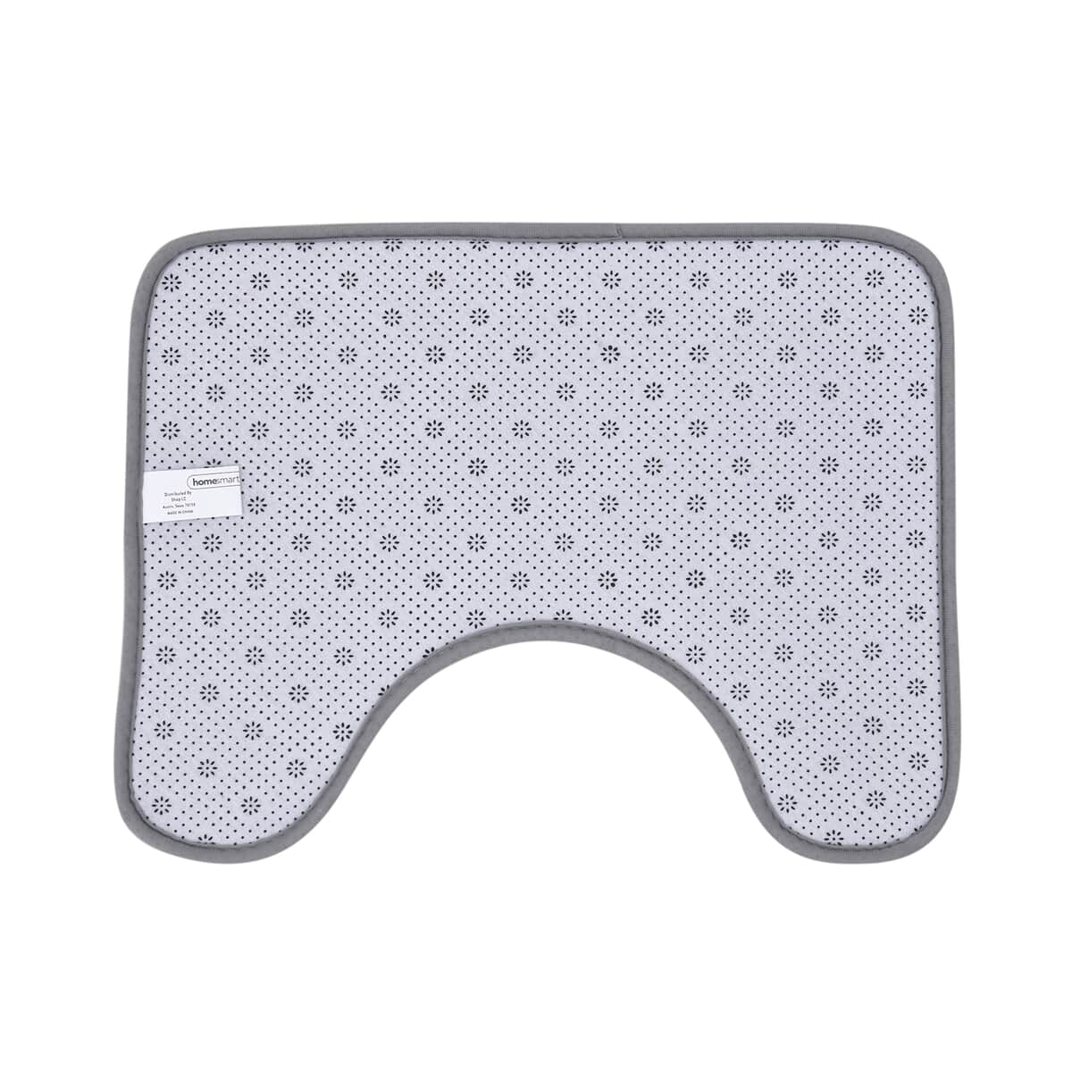 Gray Embossed Flannel Rectangular Bathmat and Contour Toilet Mat image number 5