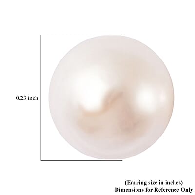 Japanese Akoya Pearl Stud Earrings in Rhodium Over Sterling Silver
