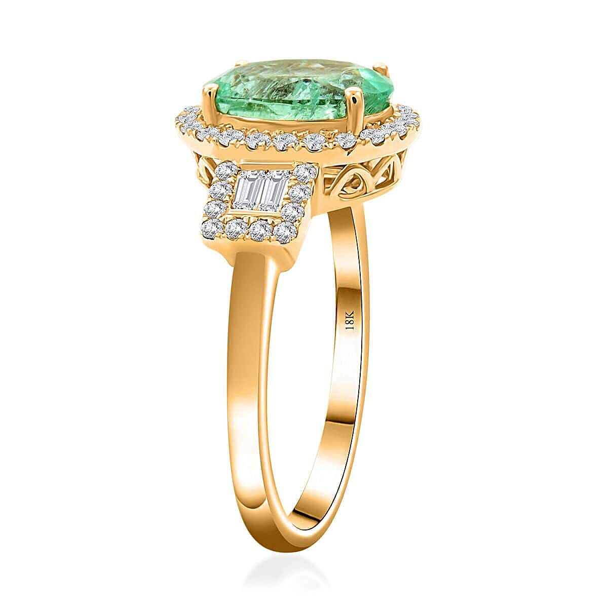 One Of A Kind Certified & Appraised Iliana AAA Boyaca Colombian Emerald and G-H SI Diamond 2.35 ctw Ring in 18K Yellow Gold (Size 7.0)