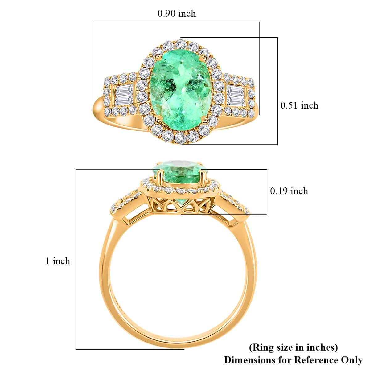 One Of A Kind Certified & Appraised Iliana 18K Yellow Gold AAA Boyaca Colombian Emerald and G-H SI Diamond Ring (Size 7.0) 2.35 ctw image number 3