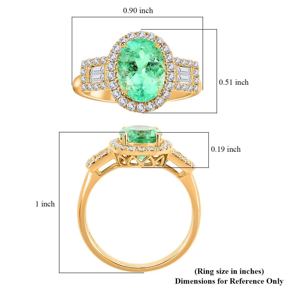 One Of A Kind Certified & Appraised Iliana AAA Boyaca Colombian Emerald and G-H SI Diamond 2.35 ctw Ring in 18K Yellow Gold (Size 7.0) image number 3